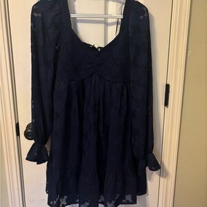 Elegant Navy Blue Women's Dress